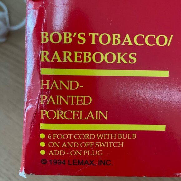 Vtg Lemax Village Square Collectibles Bobs Tobacco Rare Books Christmas Lighted - Picture 11 of 14